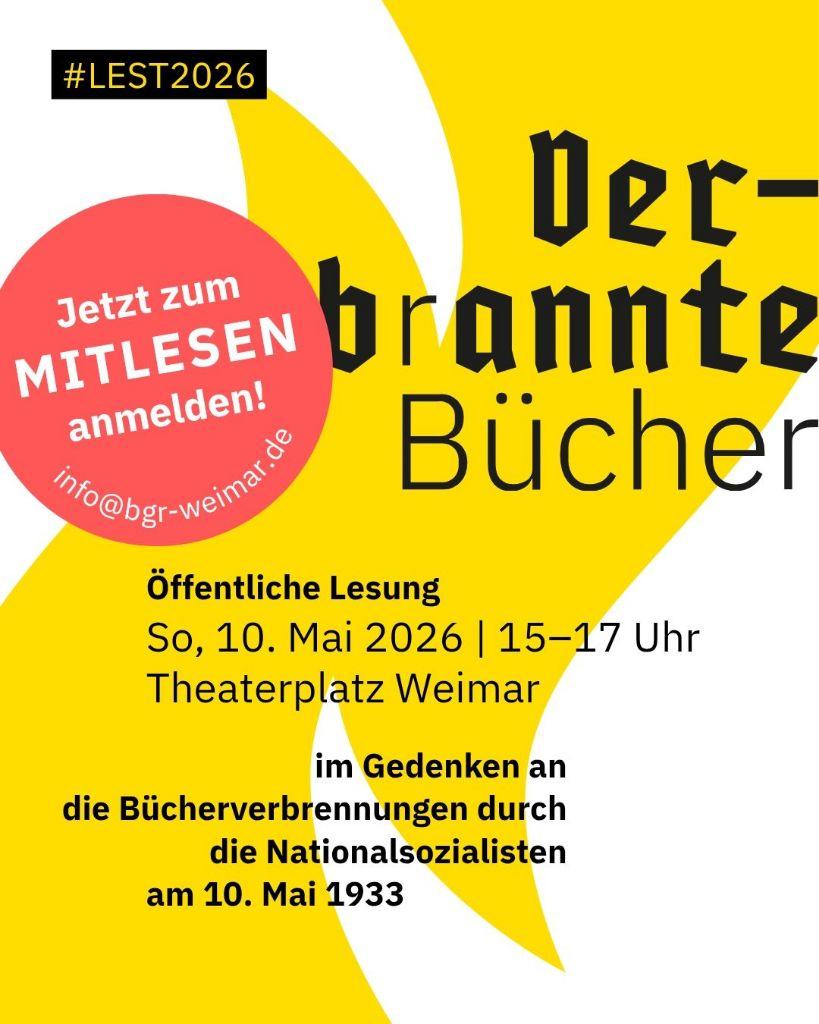 Sharepic zur Lesung "Verbrannte Bücher"