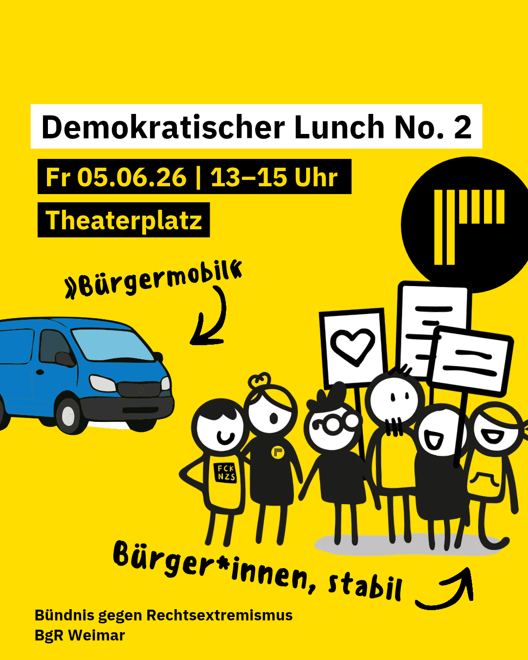 Illustration demokratischer Lunch